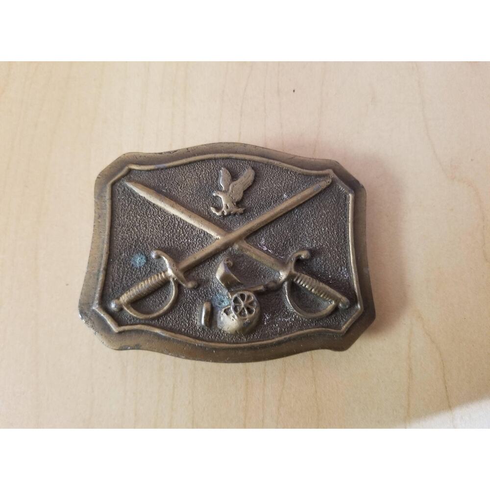 Vintage Civil War Style Military Commemorative Solid Brass Belt Buckle